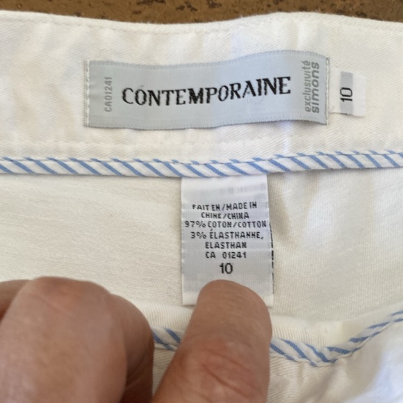 Contemporaine by Simons white nautical, sailor wide leg summer pants! Size 10 - Picture 10 of 13